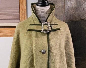 Austria Woolen Cape | Green Poncho