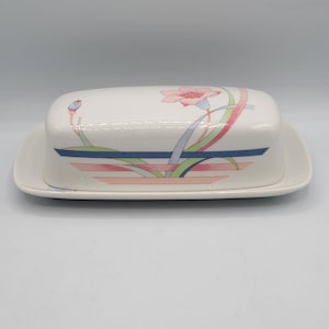 Vintage Porcelain Covered Butter Dish Toscany Collection Japan Excellent condition