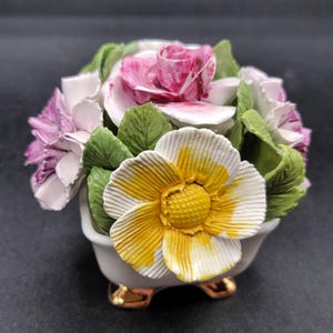 Bouquet di rose floreali in porcellana inglese vintage Sandford