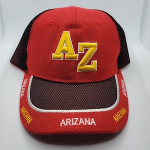 ARIZANA Cap Mesh Snapback Red Yellow Baseball Hat Embroidered AZ