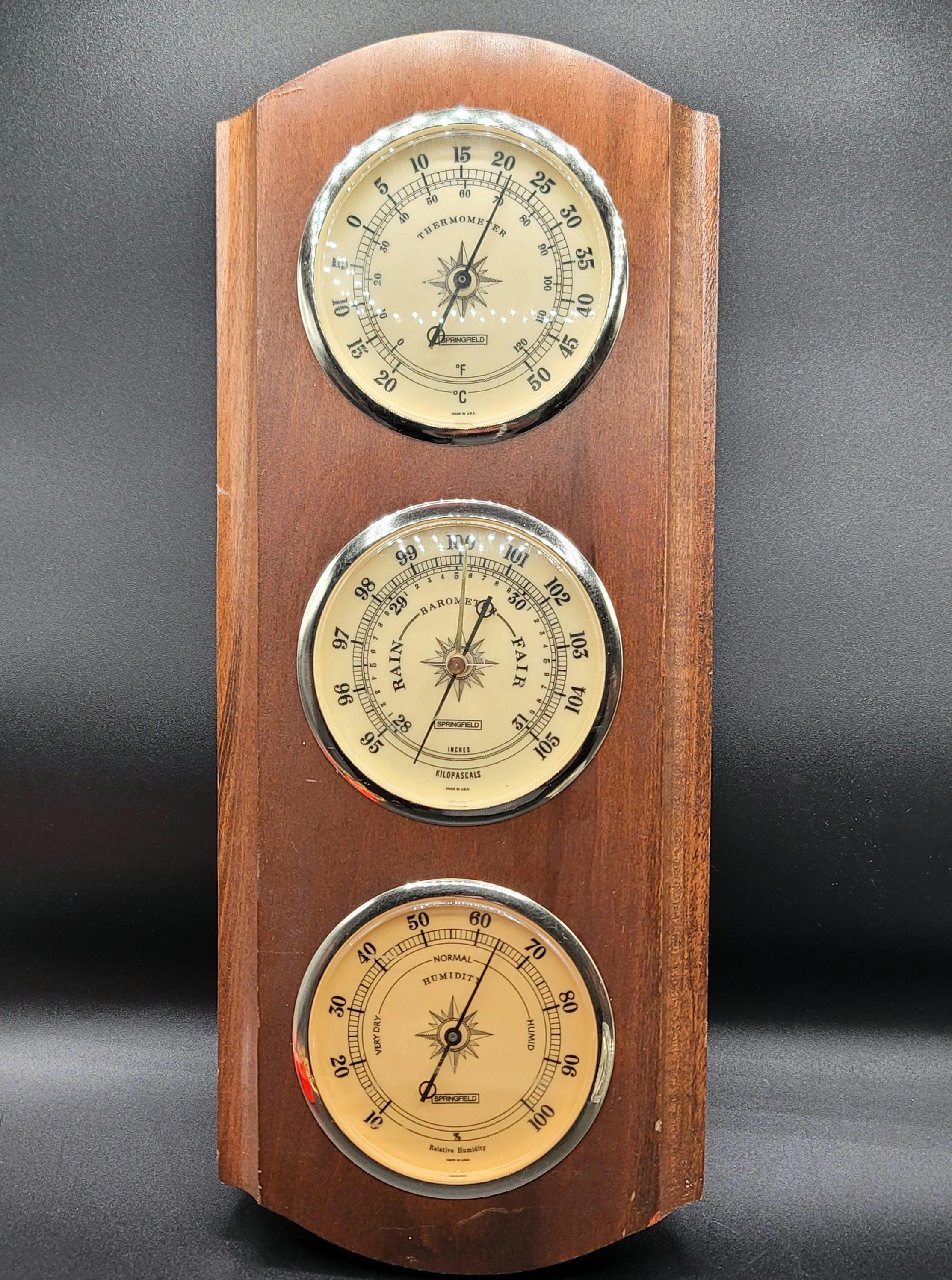 Old Fashioned Weather Vintage Style Wall-Mounted Barometer Thermometer ...