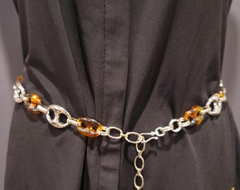 Vintage Lucite Tortise With Faux Tortiseshell Chain Link  display picture 2