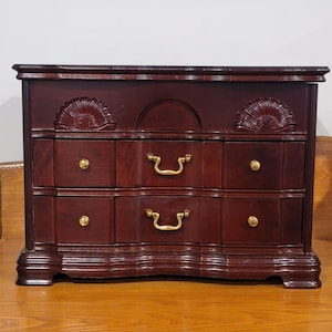 Huge Vintage Jewellery Box Wooden Rings Necklace Earrings Bracelet