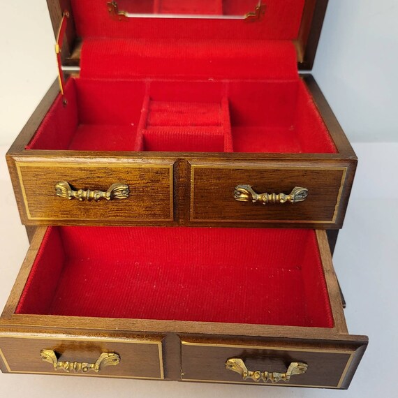 Vintage Wood Jewelry Box Music Box Royal Sealy Box Ja… Gem