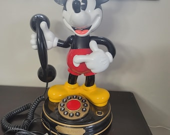 Mickey Mouse Vintage Touch Dial Pulse Telephone