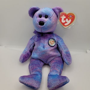 Rare TY Beanie Babies 2001 CLUBBY IV Plushie Purple