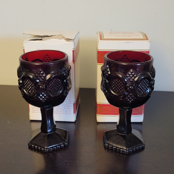 Avon Cape Cod Ruby Red Glass Wine Goblet