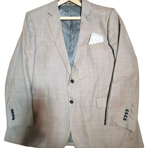 BOSELLI Italian Sport Jacket Men 50R Wool Brown Checker made in Italy
