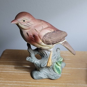 Vintage Bird Figurine Mistle Thrush Bird Hand Painted 4 in