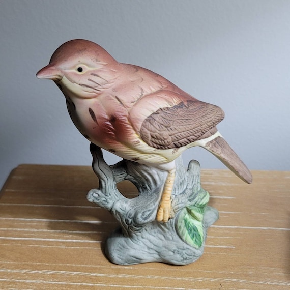 ヴィンテージ 鳥の置物 ヤドリギツグミ 鳥 手描き 4 インチ ヴィンテージ 鳥の置物 ヤドリギツグミ 鳥 手描き 4 インチ
