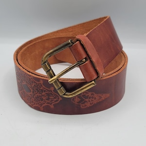 Vintage Tooled Leather Belt 32 - Etsy - Page 2 display picture 2