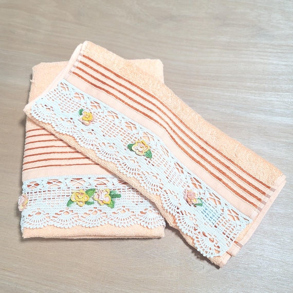 Serviette De Bain Vintage – 100% Coton – 78x48 Cm – Motifs Multicolores
