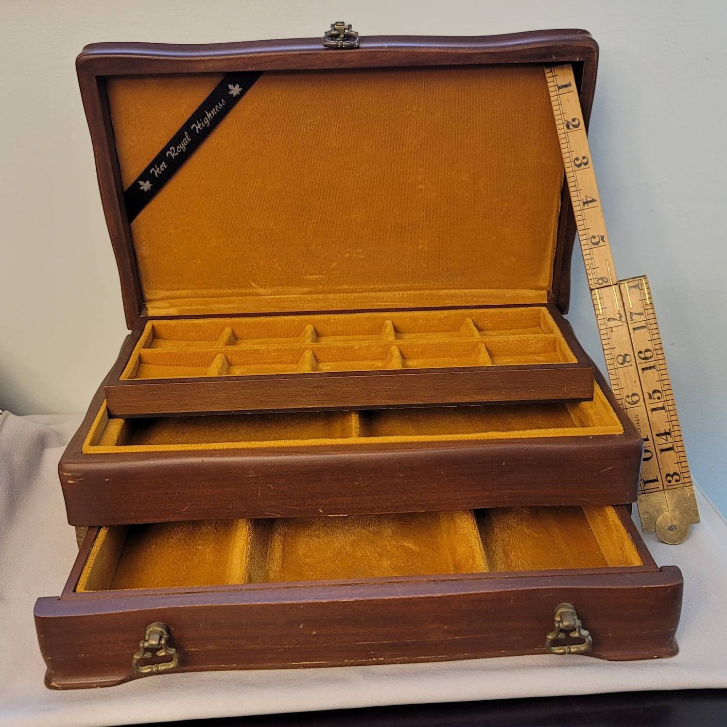 Steamer Trunk Box Textured Leather Box Hinged Lid Trinket Box Jewelry -  Ruby Lane
