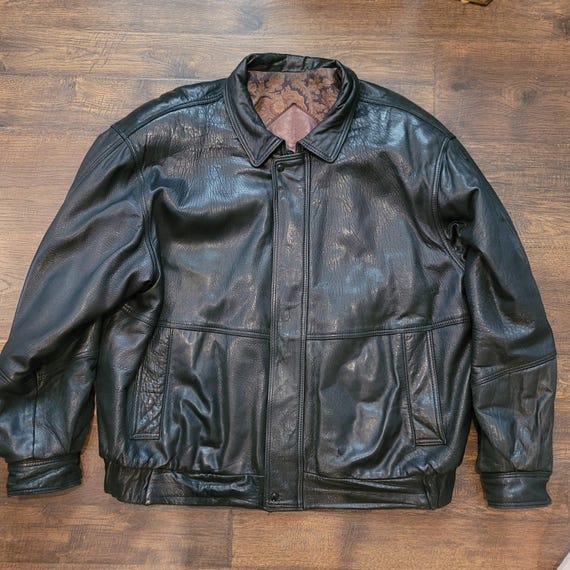 Vintage Men Mario Zeli Leather Coat Jacket Black Size 46 80s - Etsy
