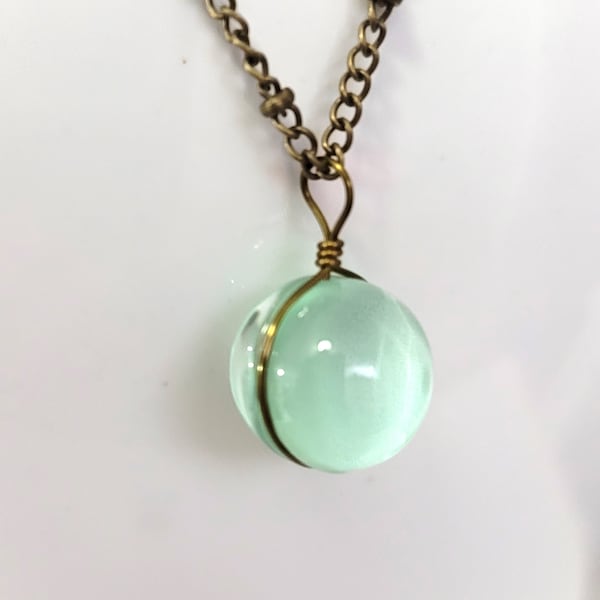 Glass Ball Necklace Etsy