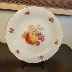 Bavaria Schumann Deutschland 11" Servierplatte Vintage Apfel Kirsch Obst Design Platte