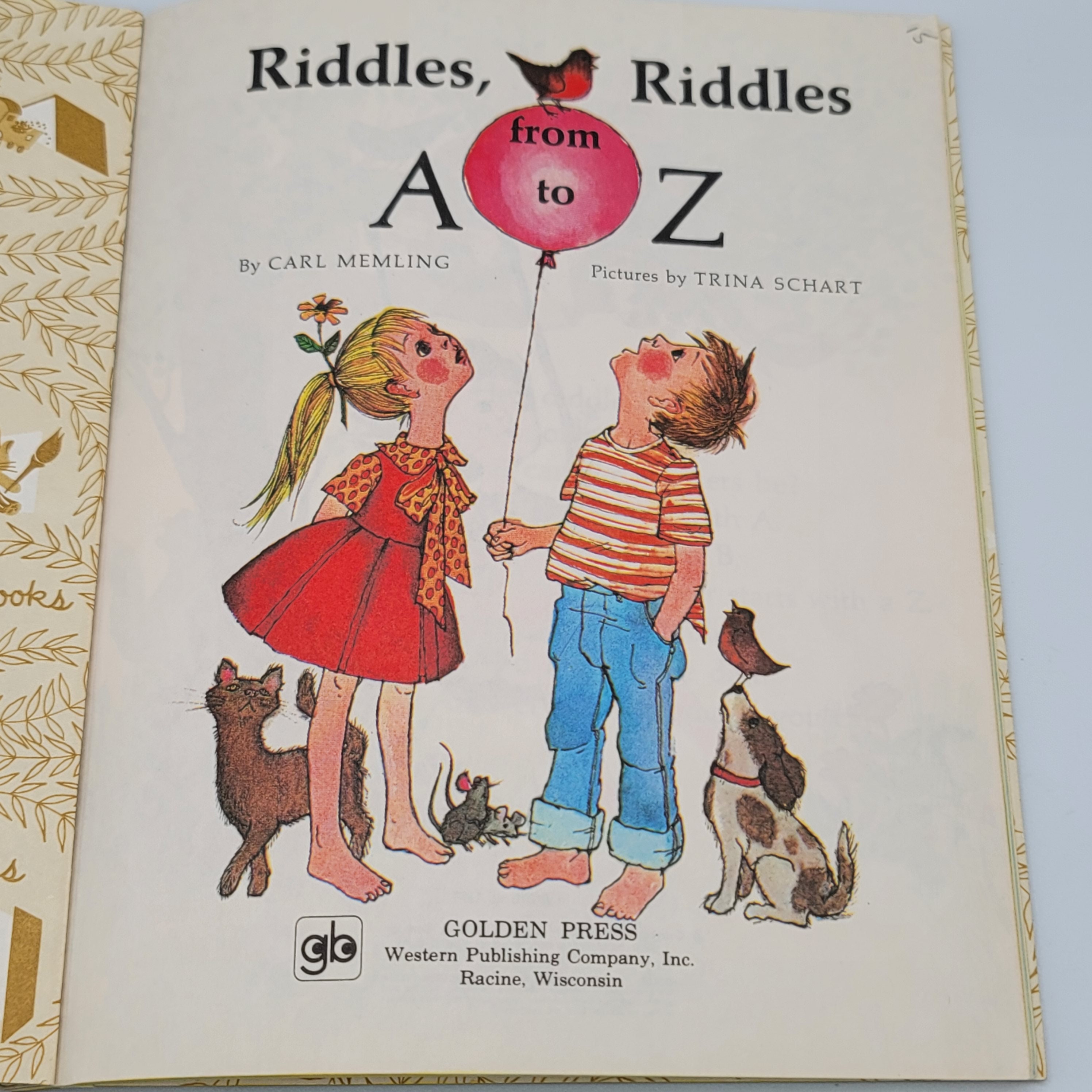 Vintage the Little Golden Book Riddles Riddles From A to Z Hardcover - Etsy