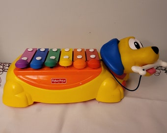 Fisher Price Dog Xylophone with dog bone Vintage 2002