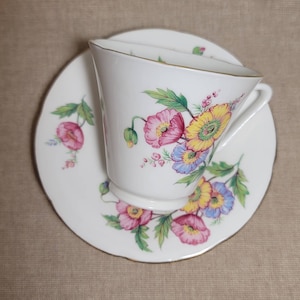 Vintage Floral Teacup and saucer Bone China