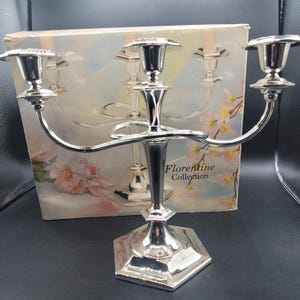 Vintage Candelabra Handle Holder Three Silver Plated Twisted Centerpiece