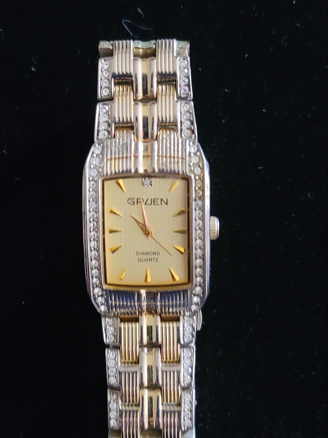 Vintage Gruen Quartz Watch Gold Silver Tone Etsy