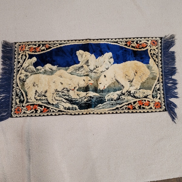 vintage Polar Bear Iceberg Tapisserie Tapis de velours Tenture murale