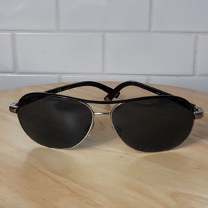 Vintage Ralph Lauren Polo 3039 J 9002 87 Aviator Black Gray Sunglasses 63-13-135 Frame