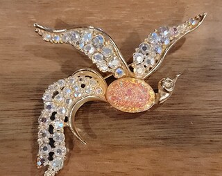 WCRAZYE Spilla A Forma Di Pavone Con Strass E Cristalli, 5,3x10 Cm, Con Nappe, Per Donne, Abiti Da Sera E Matrimoni