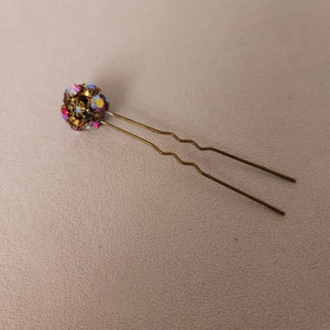 Metal Hair Fork, Vintage Hairpin, Metal Hair Stick, French Hair Pin, Bronze Hair Stick, Bun Holder, U Shape Hair Stick, 2 Prong Hair For