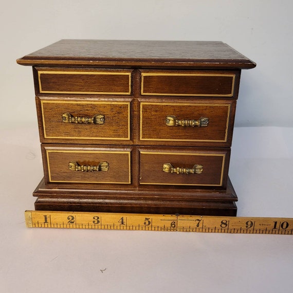 Vintage Wood Jewelry Box Music Box Royal Sealy Box Ja… Gem