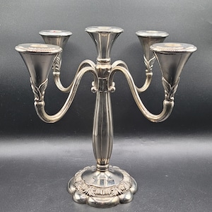 Vintage Kandelaber Griff Halter Fünf versilberte Twisted Mittelstück