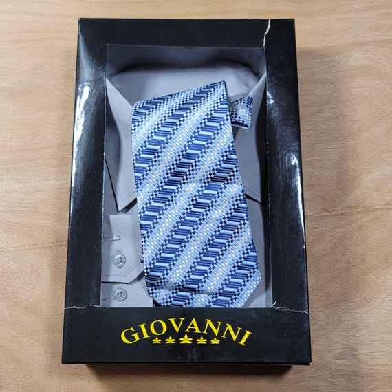 Vintage Men Giovanni Silk Tie Dress Shirt Combo Size XL