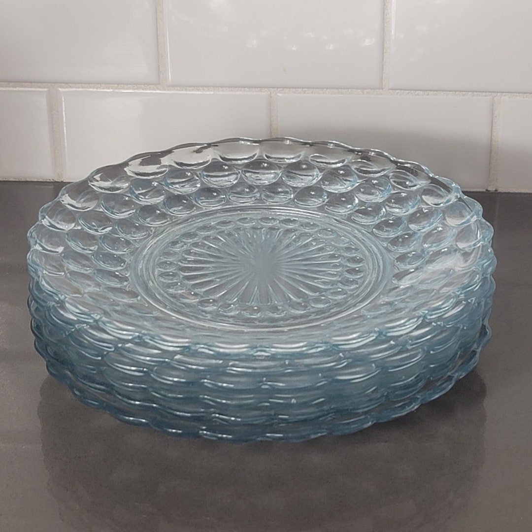 Blue Bubble Glass Anchor Dinnerware Hocking Bubble Blue Depression ...