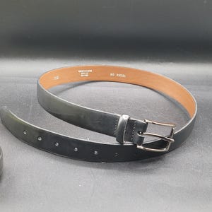 Vintage Men&#39;s Leather Belt Black 34-39 inches