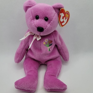 TY Mother Beanie Baby Plush Toy, Retired Collection TY Beany, Pink Teddy Bear Gift from Mama