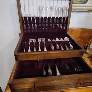 Vintage Silverware Flatware Stainless Forks Spoons Knives Set Complete Chest
