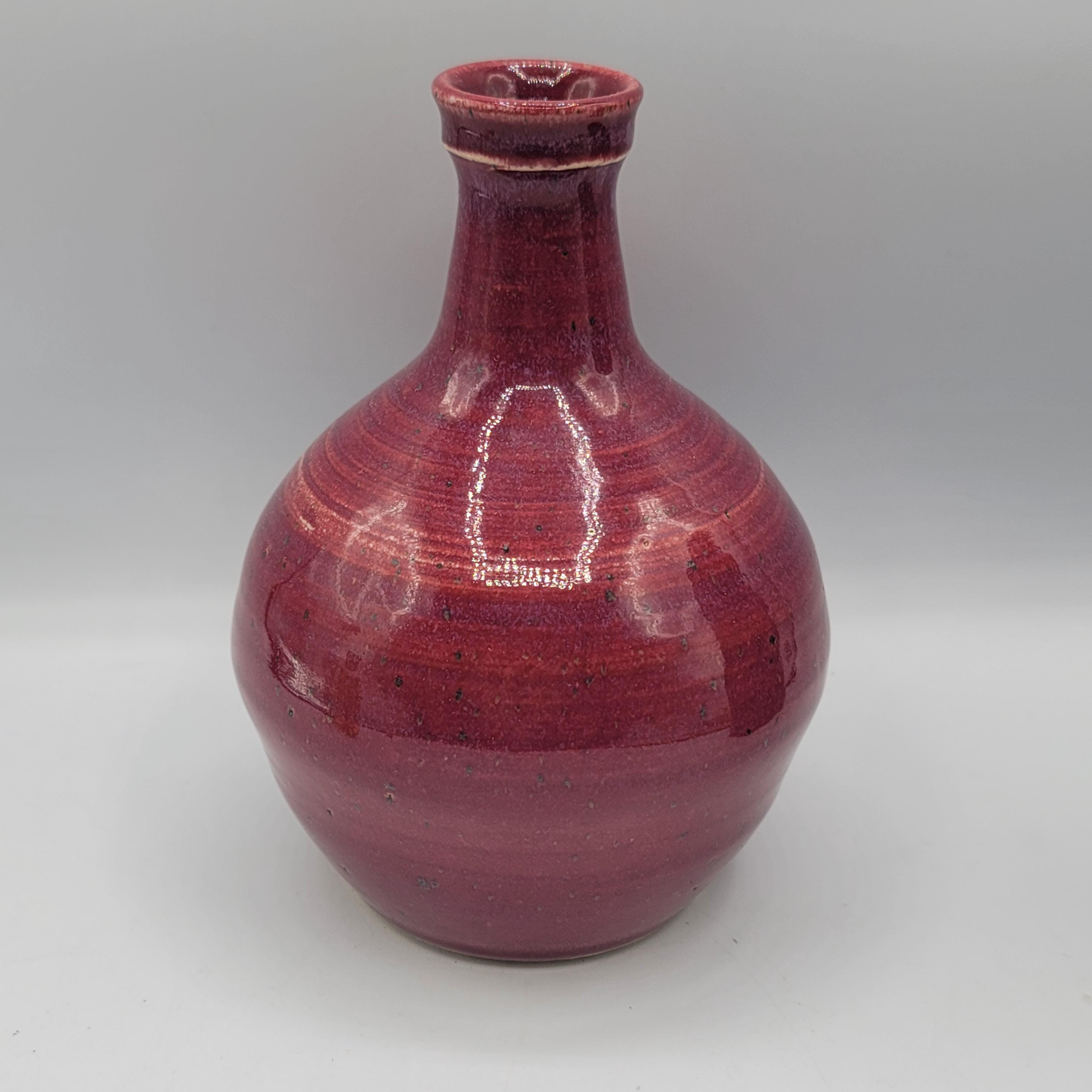 陶器アート花瓶 ミニマリスト 釉薬花瓶 アーティストサイン入り