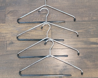Vintage Clothes Hangers Metal Rubber Pants Set of 4