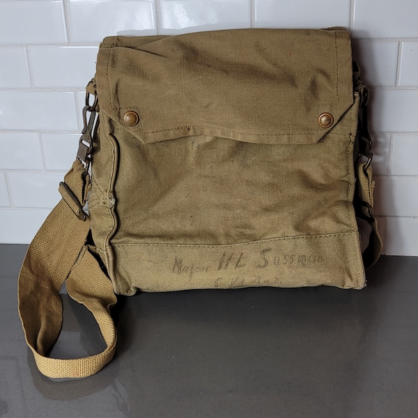 WW Army Military Khaki Canvas Schultertasche Major Bag Umhängetasche