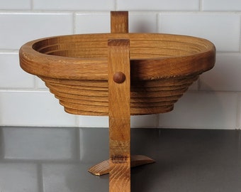 Vintage Wooden Bowl Collapsible Hand Crafted Home Decor