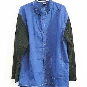 Welding Jacket Fire Resistant Leather Arm Coat Size Large