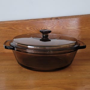 Vintage Glass Pot Anchor Hocking Cookware Oven Casserole Pot Dish Lid