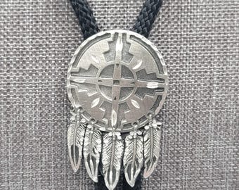 Vintage Bolo Tie Western Cowboy Ranch Necktie Skull