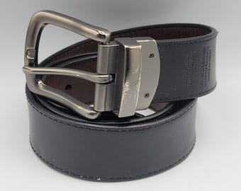 Vintage Men's Leather Belt Black 34-39 inches