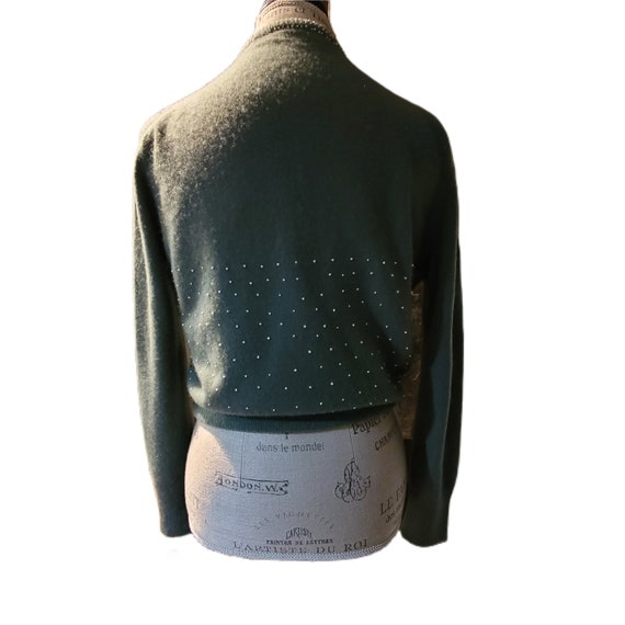 Vintage Cashmere Cardigan | Novelty Premier Green… - image 10