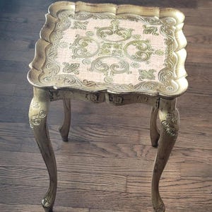 Vintage Side Table Hollywood Regency Florentine Accent Table Plastic