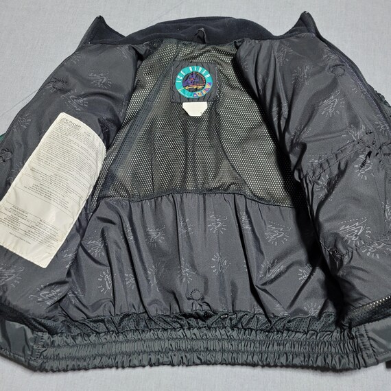 90s Choko Colorblock Black and Purple Racing Jacket Size 16 Snow