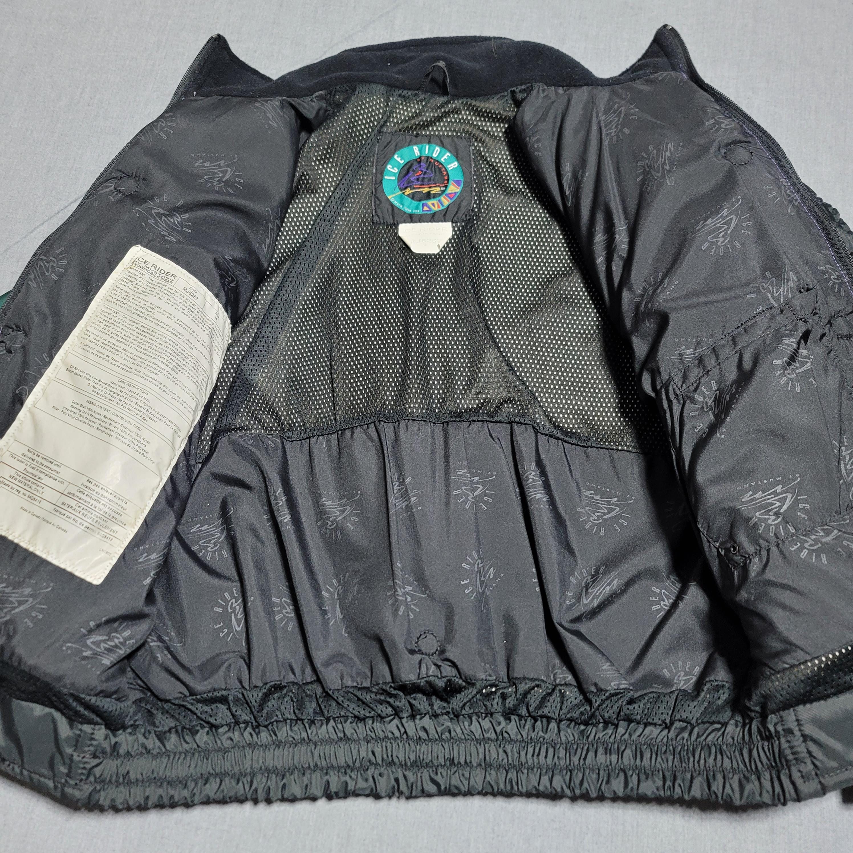 90s Choko Colorblock Black and Purple Racing Jacket Size 16 Snow