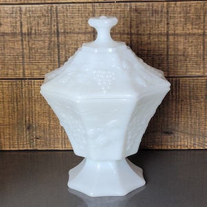 Vintage Candy dish White Milk Glass