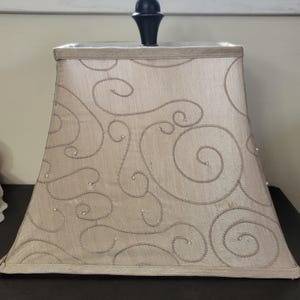 Vintage Lamp Shade Fabric Rectangle Satin Like Fabric Classic brown Bead